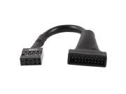 THZY Black USB 2.0 9 Pin Female to USB 3.0 20 Pin Male Cable Adapter Connector