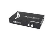 THZY SODIAL R 2 Press Button Dual 15Pin VGA Ports In Audio Splitter Switch Box Black