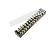 THZY Double Rows 12 Position Covered Barrier Block Terminal Strip 600V 25A