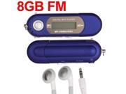 THZY Blue 8GB LCD Mini MP3 WMA Player FM Radio USB Flash Drive