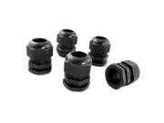THZY 5 Pcs PG21 Black Plastic Waterproof Cable Glands Joints