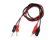 THZY 2 Pcs Red Black Banana Plugs to Alligator Clips Probe Test Cable 1M