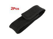THZY 2pcs 13cm Black Nylon Holster Holder Belt Pouch Case Bag for LED Flashlight Torch