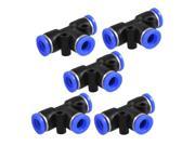 SODIAL 5 Pcs 8mm to 8mm 3 Ways Push in One Touch Tee Shaped Quick Fittings