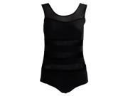 THZY Sexy Scoop Neck Sleeveless Siamesed Solid Color Hollow Out Design Swimwear For Women black XL
