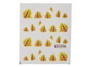 SODIAL 1 Sheet Feather 3D Nail Art Watermark Decal Sticker Fashion Tips Decoration yellow