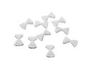 SODIAL 10 x 3D Pearl Bowtie Nail Art Glitters Stickers DIY Decorations White