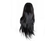 THZY Cute natural Fashion Long Straight Wig Kanekalon BLACK Full Wigs