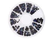SODIAL Nail Art Tips Gems Crystal Glitter Rhinestone DIY Decoration Wheel black