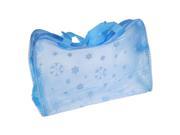THZY Floral Print Transparent Waterproof Cosmetic Bag Toiletry Bathing Pouch Blue