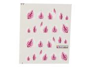SODIAL 1 Sheet Feather 3D Nail Art Watermark Decal Sticker Fashion Tips Decoration pink