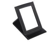 THZY Makeup Mirror Travel Leather Portable Foldable Mirror Black