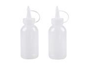THZY Kitchen Plastic Sauce Oil Liquid Dispensing Squeeze Bottle 100cc 2 Pcs