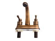 THZY Two Handle Centerset Bathroom Vessel Sink Faucet Antique Brass