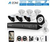 A ZONE 4 Channel 1080P AHD Home Security Cameras System W 4xHD 1.3MP Waterproof Night vision Indoor Outdoor CCTV Surveillance Camera Quick Remote Access Setup