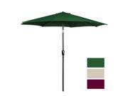 Cloud Mountain 9Ft Patio Canopy Outdoor Garden Umbrella with Push Button Tilt and Crank 8 Steels Ribs 100% Polyester UV resistant Dark Green
