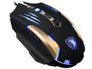 [2016 Newest]SADES Q6 Gaming mice USB mouse 7 Buttons 3500 DPI 4 Optical LED Metal bottom Gaming Mouse