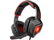 SADES Spirit Wolf 7.1 Surround Sound Stereo USB Gaming Headset with Mic,Over-the-Ear Noise Isolating,Breathing LED Light For PC Gamers (Black Red)