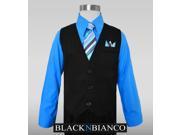 Boys Toddler Pinstripe Vest Suit Blue Shirt Size 2T