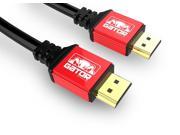Gator Cable 6 feet Red HDMI 2.0 cable with durable and rugged aluminum housing case and Ultra High Speed bidirectional HDMI cord V2.0 for high definition HD 4k