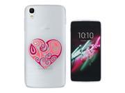 ALCATEL ONE TOUCH IDOL 3 4.7 Gel Silicone Case All Edges Protection Cover c1063 Cool Fun Pink Swirl Love Heart