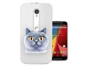 Motorola Moto G3 Gel Silicone Case All Edges Protection Cover c1168 Cute Yellow Eye Grey Kitten Cat Feline Pet