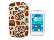ALCATEL ONE TOUCH POP C1 Gel Silicone Case All Edges Protection Cover 904 Yum Yum Pizza Burger Fries