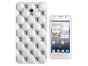 Huawei Ascend G8 Huawei G7 pLUS 5.5 Gel Silicone Case All Edges Protection Cover c1141 Cool White Quilted Buttoned effect style Bloggers Favourite