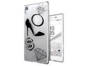 Sony Xperia Z1 Gel Silicone Case All Edges Protection Cover c1094 Cool Gangsta Girl Money Rap Fashion Heels Diamonds Bling