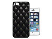 iphone 5 5S Gel Silicone Case All Edges Protection Cover c1011 Cool Black Quilted Leather Effect Print Designer style Bloggers