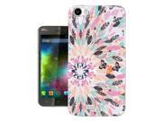 Wiko Lenny 2 Gel Silicone Case All Edges Protection Cover c1025 Cool Colourful Feathers And Flowers Pattern Hippie And Luck