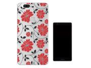Huawei Honor V8 5.7 Gel Silicone Case All Edges Protection Cover c1212 Shabby Chic Red Flower Wallpaper Flora Floral
