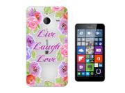 Nokia Lumia 640 XL Gel Silicone Case All Edges Protection Cover c1106 Cool Live Laugh Love Quote Shabby Chic Flower Boarder