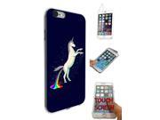 iphone 6 Plus 6S plus 5.5 360 Degree Case Protection Gel Silicone Cover 1357 Kawaii Nature Unicorn Horse Fantasy Whimsical Rainbow Pop