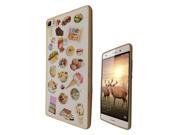 Huawei Ascend P8 Gel Silicone Case All Edges Protection Cover c0275 Collage Food ice Cream Cupcake Doughnut Mcaroon Waffle Peanut Butter