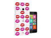 Microsoft Nokia Lumia 630 Gel Silicone Case All Edges Protection Cover C0886 Cool Sexy Lips Kisses Collage Red Baby Pink Hot Pink