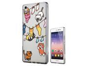 Huawei Y6 Gel Silicone Case All Edges Protection Cover C0822 Cool Cute Playful Naughty Cats Kittens