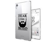 Sony Xperia Z1 Gel Silicone Case All Edges Protection Cover C0856 Cool Funny Fear The Beard Manly Facial Hair