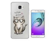 Samsung Galaxy A3 2016 SM A310F Gel Silicone Case All Edges Protection Cover C0675 Cuties In Glasses Kitten And Cats Cartoon Art Nerds