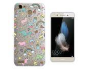 Huawei Enjoy 5S Gel Silicone Case All Edges Protection Cover C0330 Unicorn Dinosaur Fast Food Junk Food Fries Donut Burger Pizza Diamond Doodle Drawing