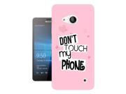 Microsoft Nokia Lumia 550 Gel Silicone Case All Edges Protection Cover 1208 Pink Multi Love Heart Don t Touch My Phone