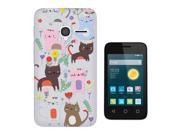 ALCATEL ONE TOUCH Pixi 3 3.5 Gel Silicone Case All Edges Protection Cover C0670 Playful Cats Kittens And Flowers