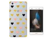Huawei Ascend P8 Gel Silicone Case All Edges Protection Cover C0667 Mini Multi Heart Love Collage
