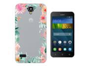 Huawei Ascend Y5 Gel Silicone Case All Edges Protection Cover C0613 Beautiful Floral Flower Tropical Boarder