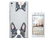 Huawei P6 Gel Silicone Case All Edges Protection Cover C0326 Pug Cat Kitten Love Animals Pet Hiding Playful Illustration Art Kawaii