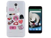 ZTE Blade X5 Gel Silicone Case All Edges Protection Cover C0359 Girly Lipstick Coffee Cherry Chocolate Hearts Diary