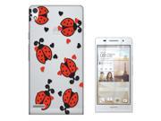 Huawei P6 Gel Silicone Case All Edges Protection Cover C0122 Multi Ladybug