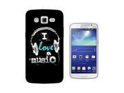 Samsung Galaxy Grand 2Gel Silicone Case All Edges Protection Cover 1460 Trendy I Love Music Headphones RnB Dance Jazz Rave
