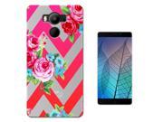 Elephone P9000 Gel Silicone Case protection Cover C0713 Hot Pink Zig Zag Art With Roses