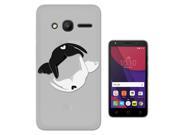 Alcatel Pixi 4 4 inch Gel Silicone Case All Edges Protection Cover C0801 Black And White Cat Ying And Yang Good And Evil